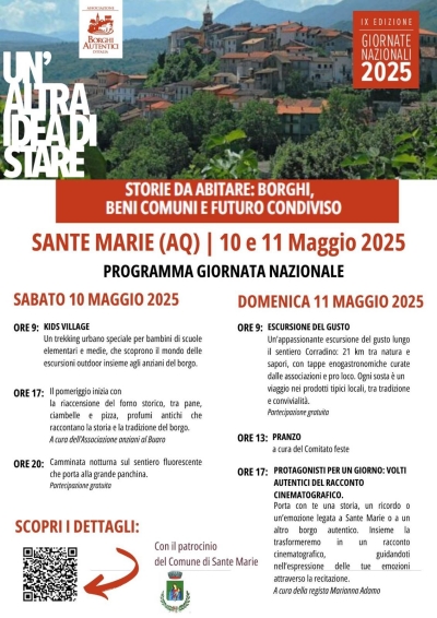 SANTE MARIE OSPITA LE GIORNATE NAZIONALI DEI BORGHI AUTENTICI D'ITALIA: ESCURSIONI NOTTURNE E RIACCENSIONE DEL FORNO STORICO
