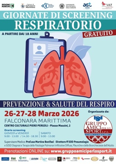 Gruppo Amici per lo Sport: a Falconara Marittima tre giorni di screening respiratorio gratuito al Centro Piero Pergoli