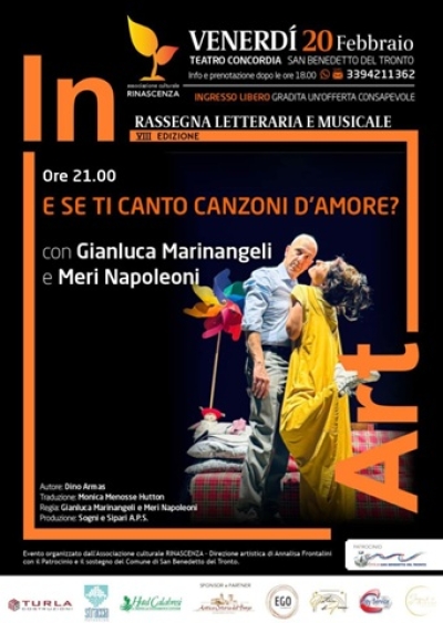 Venerdì 20 febbraio 2026 al Teatro Concordia di San Benedetto “E se ti canto canzoni d’amore”