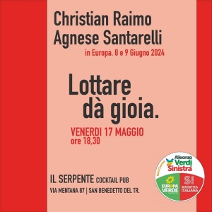 Venerd&igrave; 17 maggio incontro "Lottare d&agrave; gioia"