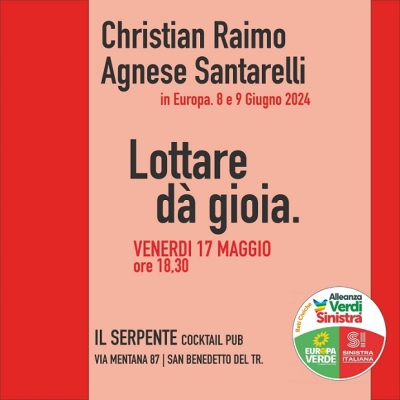 Venerdì 17 maggio incontro 