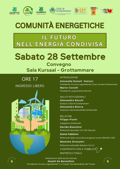 Sabato 28 settembre convegno sulle Comunità Energetiche