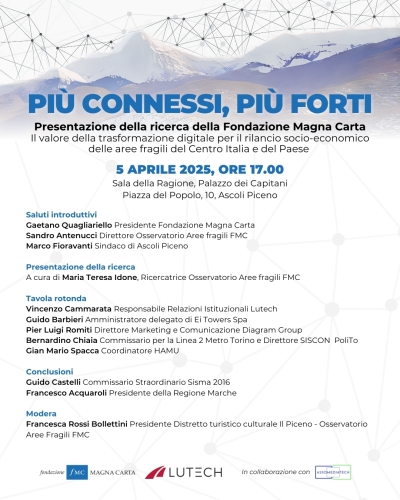 Ascoli Piceno - Magna Carta presenta ricerca digitalizzazione aree interne