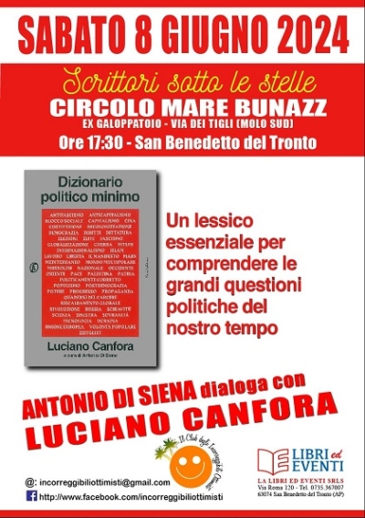 San Benedetto, sabato 8 giugno incontro con l'autore Luciano Canfora