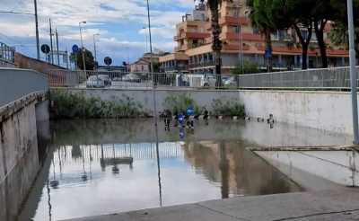 Sottopassi allagati e smottamenti nel Fermano per il maltempo