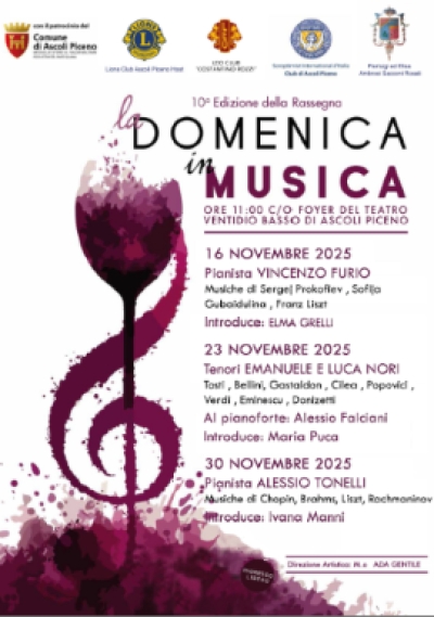 10^ edizione della rassegna di giovani concertisti “DOMENICA IN MUSICA”