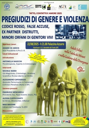 Venerd&igrave; 22 agosto presso la Palazzina Azzurra si parler&agrave; di "Pregiudizi di genere e violenza"