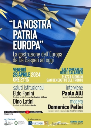 A San Benedetto incontro sul tema "La nostra patria Europa"