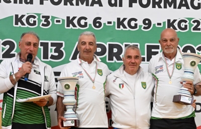 Decretati i campioni italiani a coppie di Lancio del Formaggio