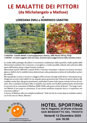 LOREDANA EMILI e DOMENICO SABATINI presentano "LE MALATTIE DEI PITTORI (da Michelangelo a Matisse)"