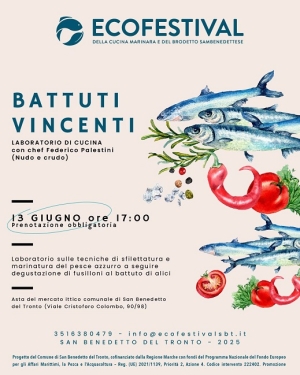 Una nuova esperienza culinaria, venerd&igrave; 13 giugno l'evento Laboratorio di Cucina &ldquo;BATTUTI E VINCENTI"