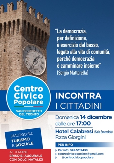 Il Centro Civico Popolare organizza un incontro con i cittadini