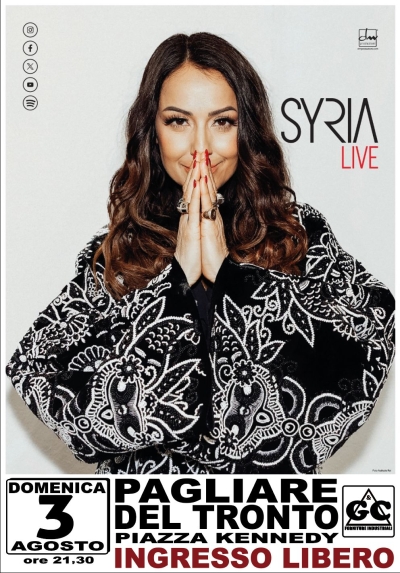 Syria in concerto a Pagliare del Tronto – Domenica 3 agosto in Piazza Kennedy