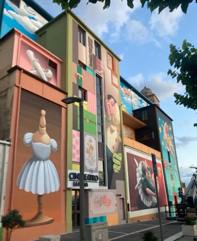 Murales restaurato per “Un Viaggio per le Stelle” a Montegranaro