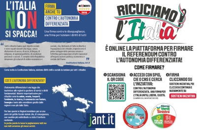 Il 3 e 4 agosto raccolta firme contro l'Autonomia Differenziata a San Benedetto del Tronto