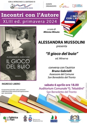 Alessandra Mussolini presenta il libro&rdquo; Il Gioco del Buio&rdquo; sabato 6 Aprile all&rsquo;Auditorium Tebaldini