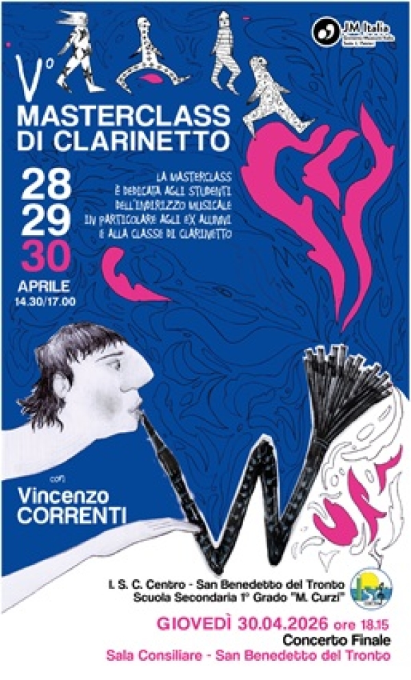LA STAGIONE DEI CONCERTI OSPITA  IL CONCERTO FINALE DELLA MASTERCLASS DI CLARINETTO  DELLA SCUOLA SECONDARIA CURZI AD INDIRIZZO MUSICALE