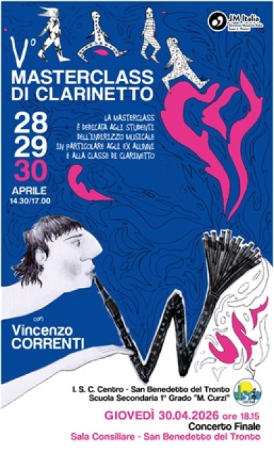 LA STAGIONE DEI CONCERTI OSPITA  IL CONCERTO FINALE DELLA MASTERCLASS DI CLARINETTO  DELLA SCUOLA SECONDARIA CURZI AD INDIRIZZO MUSICALE