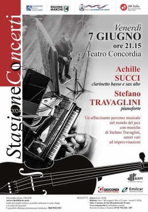 Venerd&igrave; 7 giugno al Teatro Concordiaconcerto con il duo Achille Succi e Stefano Travaglini