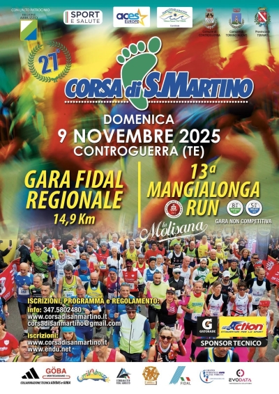 Novembre, torna la famosa gara podistica di Controguerra: la Corsa di San Martino