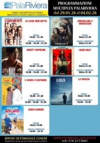Programmazione Multiplex Palariviera dal 29 gennaio al 4 febbraio 2026