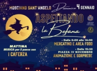 A Mosciano il 4 gennaio torna &ldquo;Aspettando la Befana&rdquo;: animazione, musica, mercatino e area food nel centro storico