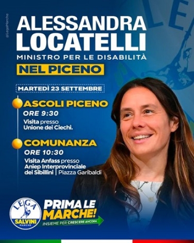 Il Ministro Locatelli nelle Marche: due giorni di incontri con associazioni e famiglie