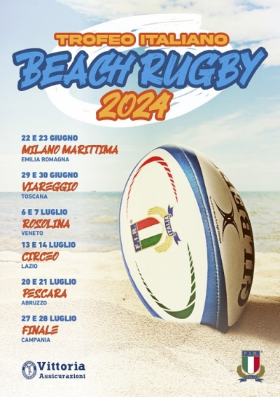 Trofeo Italiano Beach Rugby, varato il calendario 2024: 33 le tappe in tutto il Paese, sei gli appuntamenti con il Vittoria for Women Tour, Finalissima per il titolo in Campania