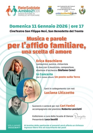 Musica, parole, emozioni in un evento a sostegno dell&rsquo;affido familiare con Erica Boschiero e Luciana Littizzetto