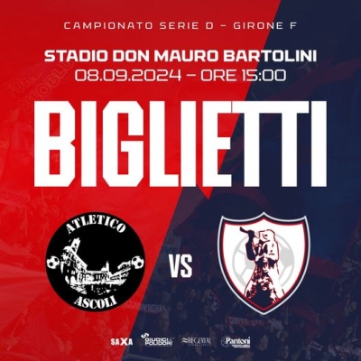 Info prevendita biglietti incontro Atletico Ascoli-Samb
