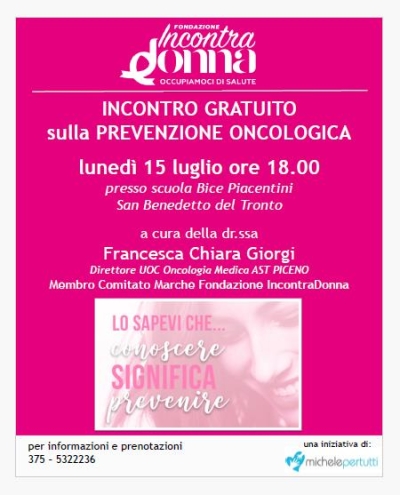 Prevenzione oncologica al Michelepertutti Camp con Fondazione IncontraDonna