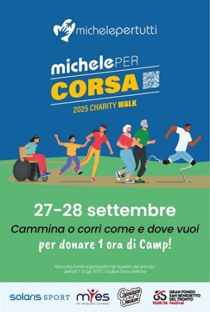 Michele per Corsa 2025 Charity Walk, cammina o corri per donare 1 ora di Camp