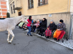 Ascoli Piceno - Bimbi e anziani alla scoperta del cavallo nella scuola del Preziosissimo Sangue