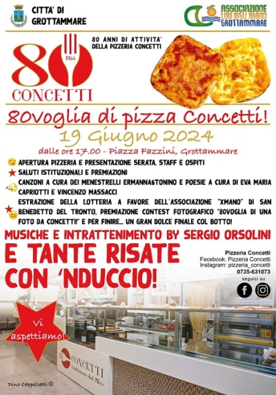 La “Pizzeria Concetti” di Grottammare festeggia 80 Anni di eccellenza, gusto e tradizione