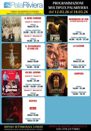 Programmazione settimanale del Multiplex Palariviera di San Benedetto del Tronto