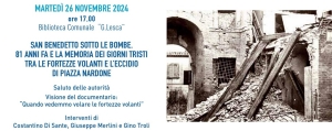 "SAN BENEDETTO SOTTO LE BOMBE", commemorazione marted&igrave; 26 novembre presso la biblioteca comunale G.Lesca