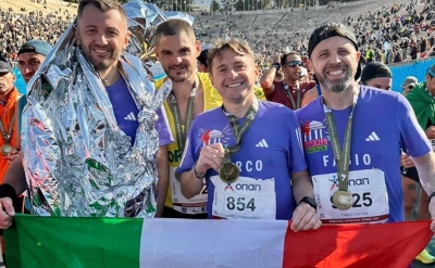 Ascoli Piceno - Il sindaco Fioravanti va di corsa: terminata anche la maratona di Atene