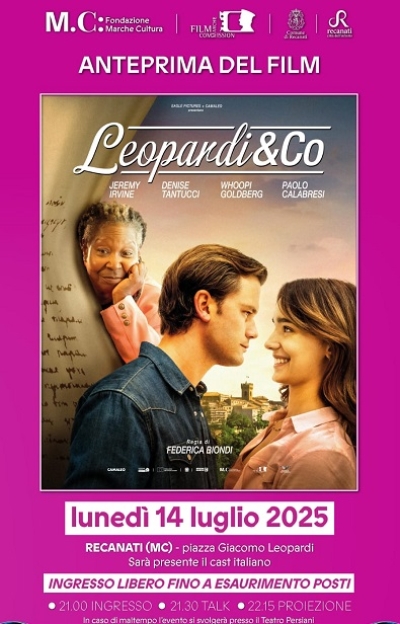 Recanati, lunedì 14 luglio alle ore 21,00 si proietta il film Leopardi & Co